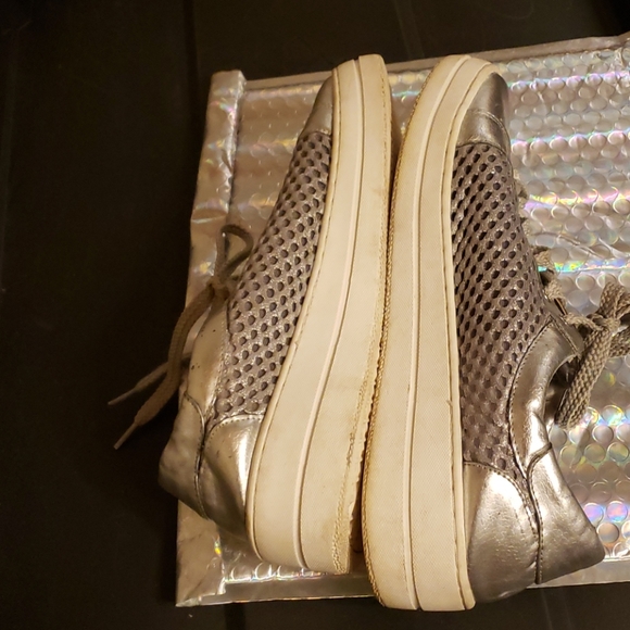 Steven By Steven Madden Silver Sneakers Size 9M - Picture 6 of 11
